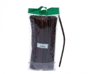 Druciki kreatywne metaliczne- wyciory CHENILLE rozm.8mm 30cm/100szt - kolor Brązowy M19