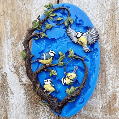 Forma silikonowa Mila Project Sikorki „Chirpy Chickadees” [FMP071]