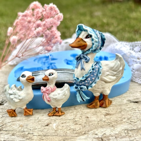 Forma silikonowa Mila Project Wielkanocne Bajkowe gąski i wanienka „ Geese with Tin Bath” [FMP107]