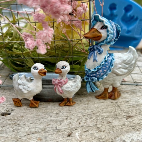 Forma silikonowa Mila Project Wielkanocne Bajkowe gąski i wanienka „ Geese with Tin Bath” [FMP107]