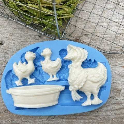 Forma silikonowa Mila Project Wielkanocne Bajkowe gąski i wanienka „ Geese with Tin Bath” [FMP107]