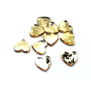 MDK64401 Serce 10x10mm - lustro złote - 10szt