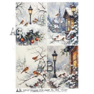 Papier ryżowy decoupage Abstudio A4 AB_7342