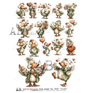 Papier ryżowy decoupage Abstudio A4 AB_7573