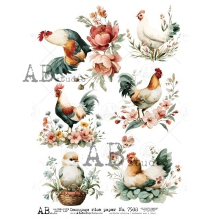 Papier ryżowy decoupage Abstudio A4 AB_7588