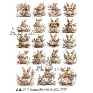 Papier ryżowy decoupage Abstudio A4 AB_7590
