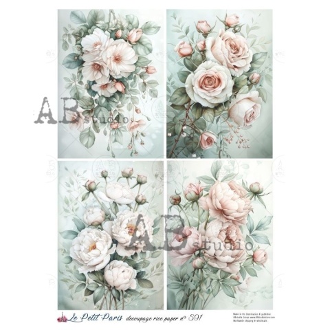 Papier ryżowy decoupage Le Petit Paris no 591 Abstudio A4 LPP0591