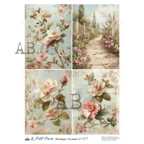 Papier ryżowy decoupage Le Petit Paris no 617 Abstudio A4 LPP0617
