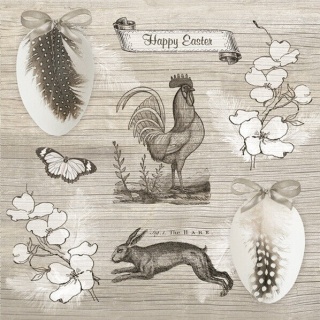 Serwetka nr. 3000 Vintage Happy Easter [33x33]