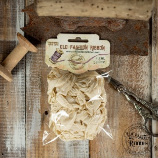 Zestaw wstążek Old Fashion Ribbon 5szt kremowa OLDSZ-13
