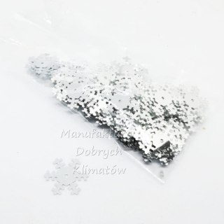 Cekiny śnieżynki duże -srebrne
