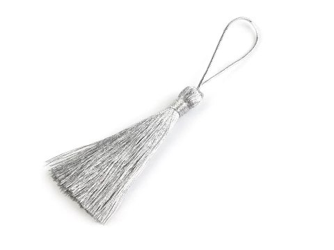 Chwost, frędzelek długość 5 cm - srebrny