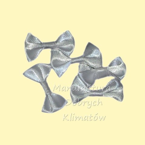 Kokardki materiałowe białe 3cm - 5szt 901