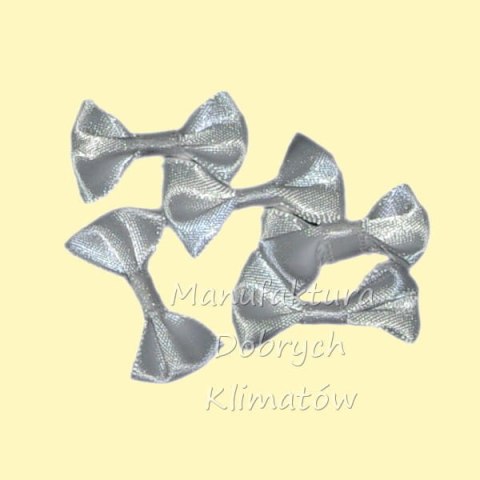 Kokardki materiałowe białe 4cm - 5szt 903