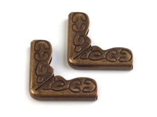 Narożniki ornamentowe 16x16mm - 4szt stary mosiądz