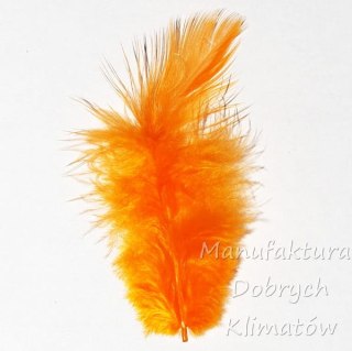 Piórka dekoracyjne pomarańczowe (13) - ok 190szt