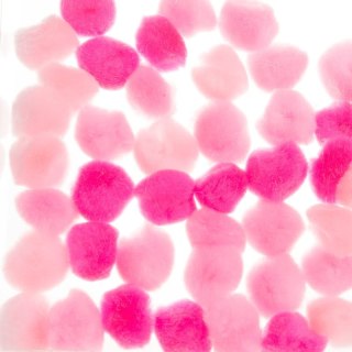 Pompony 2cm Różowe 45szt