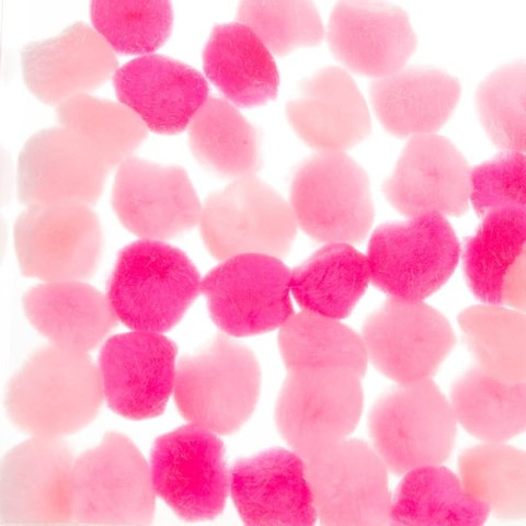 Pompony 2cm Różowe 45szt