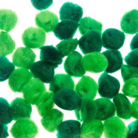 Pompony 2cm zielone 45szt