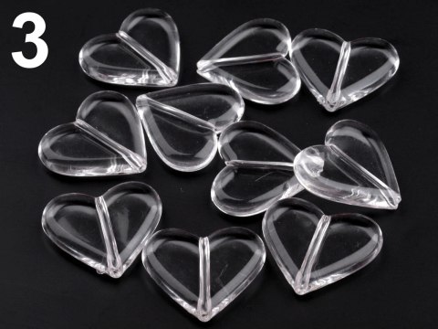 Zawieszka - serce plastikowe przeźroczyste