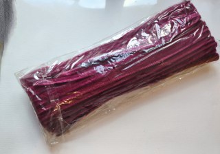 Druciki kreatywne - wyciory CHENILLE rozm,8mm 30cm/100szt - kolor Biskupi 42