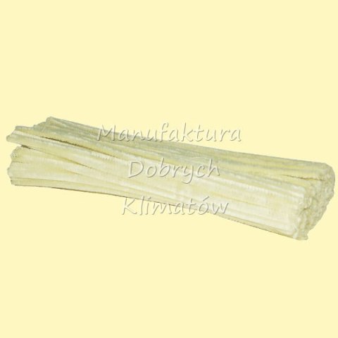 Druciki kreatywne - wyciory CHENILLE rozm,8mm 30cm/100szt - kolor Kremowy 28