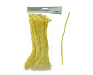 Druciki kreatywne - wyciory CHENILLE rozm,8mm 30cm/100szt - kolor Żółte 14