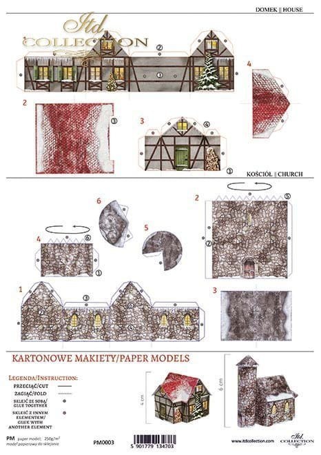 Makiety - Domek i kościół z kamienia PM0003