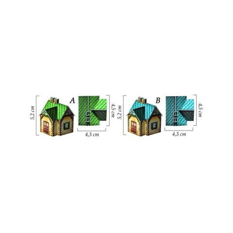 Makiety - domki do sklejania - domki zielony i niebieski [05]