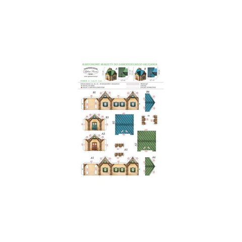 Makiety - domki do sklejania - domki zielony i niebieski [05]