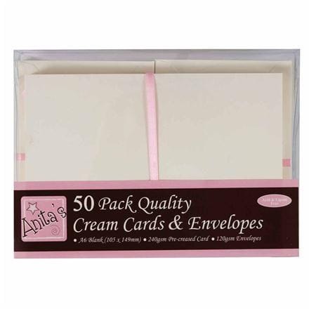 ZESTAW KOPERT I KART A6 - ANITA S - KREMOWE, 50 SZT,
