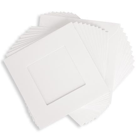 ZESTAW KOPERT I KART KWADRATOWYCH z okienkiem 13,5x13,5cm 10szt- DPCraft DPKA-005- Białe
