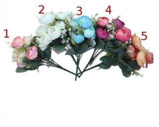 Bukiecik kolorowych kwiatów kolor 1 różowo żółty 30cm(22KW793)