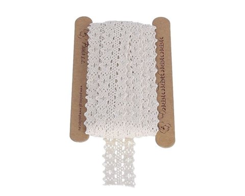 Koronka bawełniana beżowa 25mm - KRB14