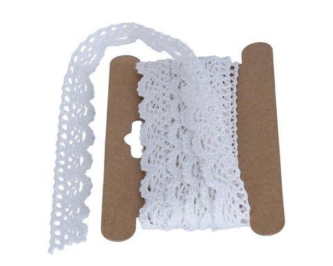 Koronka bawełniana biała, szerokość ok.20mm - KRB229