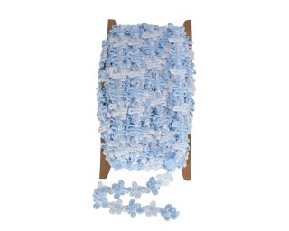 Koronka biało-niebieska 10y szerokość 15mm - KR147