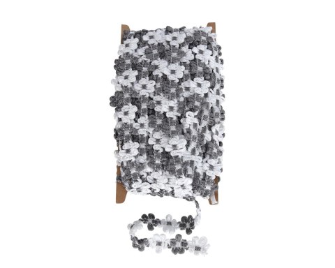 Koronka biało-szara 10y szerokość 15mm - KR152