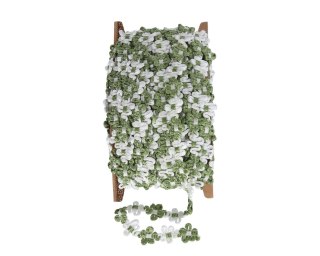 Koronka biało-zielona 10y szerokość 15mm - KR151