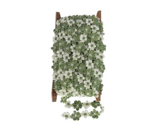 Koronka ecru-zielona 10y szerokość 15mm - KR158