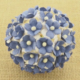 Kwiatki sweetheart 2-tonowe biało-błękitne ok. 15mm - 10 szt (39376)