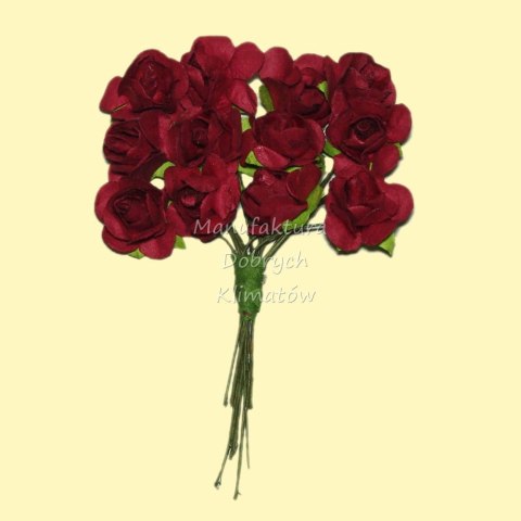 MDK różyczki papierowe 12szt bordo (08)