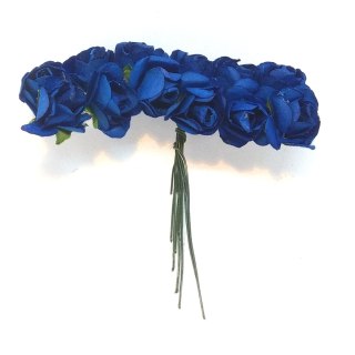 MDK różyczki papierowe 12szt ciemny niebieski [366]