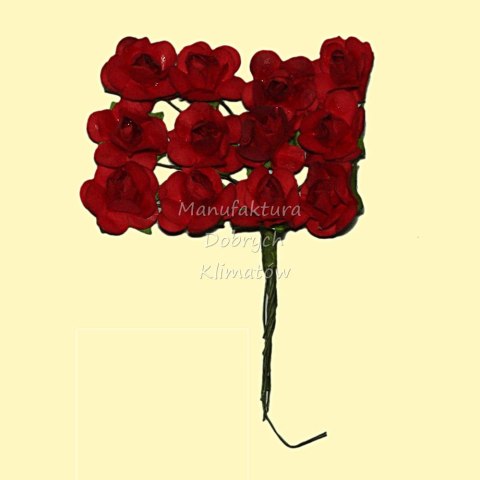 MDK różyczki papierowe 12szt czerwone (07)