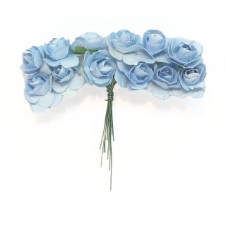 MDK różyczki papierowe 12szt jasnoniebieskie [364]