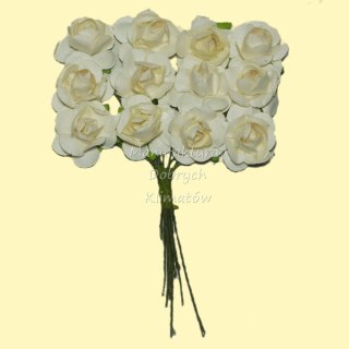 MDK różyczki papierowe 12szt kremowe (02)