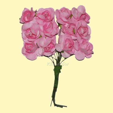 MDK różyczki papierowe 12szt różowe (05)