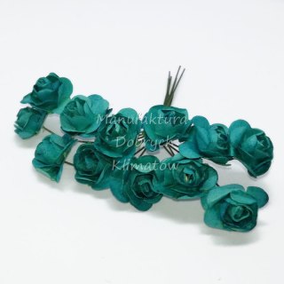 MDK różyczki papierowe 12szt turkusowe (36)