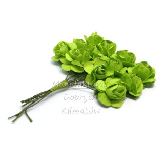 MDK różyczki papierowe 12szt zielone (09)