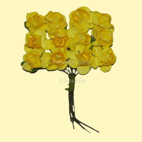 MDK różyczki papierowe 12szt żółte(03)