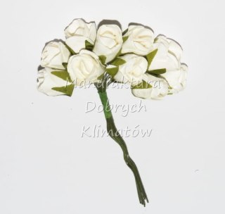 MDK różyczki papierowe 2 białe 18x20mm - 10szt (3917)